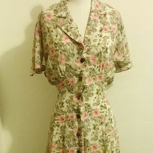 Vintage 90s Elisse chiffon floral dress
